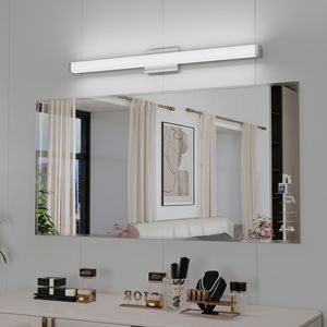 Lampada LED da 41 Pollici 24W 6000K Bianco Freddo per Specchio da Bagno, Illuminazione a Parete Quadrata in Nichel Spazzolato - Product Image 3