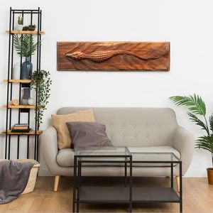 Handmade Wooden Alligator Wall <b>Plaque</b> Carved Animal Art Rustic Home Decoration - Product Image 6