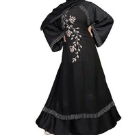 Gaun Muslim Abaya Terbaru 2026, Elegan, Panjang Lantai, Lengan Panjang, Sederhana, Bordir Maroko, Hiasan Batu, Musim Semi, untuk Wanita