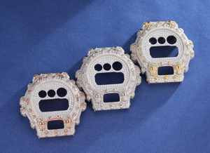 Montre personnalisée compatible DW6900, boîtier en métal serti de pierres, acier inoxydable, design de luxe, style DW6900, montre modifiée personnalisée - Product Image 5