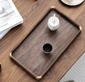 Plateau décoratif en bois rectangulaire, gravé de motifs géométriques traditionnels - Product Image 5