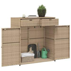 Armoire de Rangement pour Patio en Poly Rotin Beige 41.3 \ "x 21,7 \" x 44,5 \" - Product Image 5