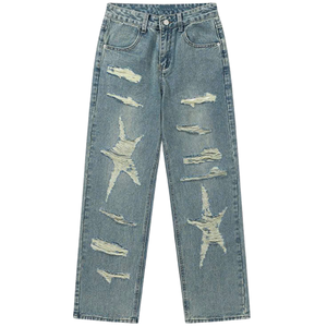 Pantalon en jean classique pour hommes Confortable Coton Logo personnalisé OEM Logo personnalisé Vente en gros quantité minimale de commande bas direct usine - Product Image 1