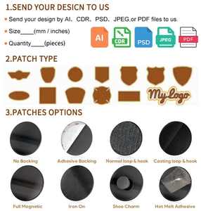 Parches con Logotipo Bordado en 3D Personalizados, con Bordado en Relieve, Adhesivos Termoadhesivos para Ropa, Gorras y Bolsas - Product Image 3