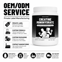 Fournisseur ODM de créatine monohydrate pour l'entraînement quotidien des adultes, amélioration des performances, poudre micronisée de nutrition sportive 300g