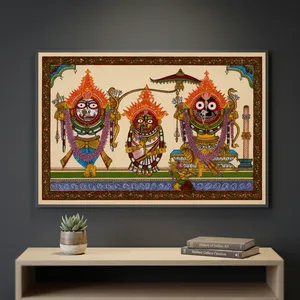 Handmade Lord Jagannath Pattachitra Painting – Traditional Odisha <b>Wall</b> Art - Product Image 1
