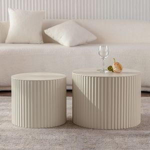Tavolino da Caffè Rotondo in Legno per Appartamenti con Spazi Ristretti, Soggiorno, Nessun Montaggio Richiesto - Product Image 1