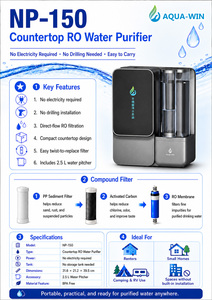 เครื่องกรองน้ำระบบ Reverse Osmosis ขนาด 2.5 ลิตร แบบพลาสติก ไม่ใช้ไฟฟ้า สำหรับใช้ในบ้าน นอกบ้าน และรถบ้าน - Product Image 3