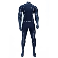 Conjunto de Rashguard y Pantalones de Jiu Jitsu Personalizados Blaze Fight Wear para Hombre, Conjunto de Rashguard y Mallas de Compresión Negras con Costuras en Contraste para Muay Thai