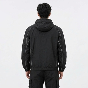 Lightweight Winter <b>Windbreaker</b> Jacket Men Waterproof Reversible <b>Beach</b> Running Custom 2026 Factory Hooded Canvas Breathable Front - Product Image 2