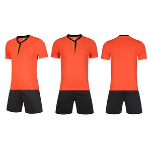 Ensemble d'uniformes de football à séchage rapide, col en V, nom et numéro personnalisés, logo d'équipe, maillot de football hautement élastique pour adultes et enfants - Product Image 1