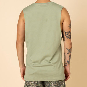 เสื้อกล้ามโพลีเอสเตอร์ผสมอีลาสเทน ระบายอากาศได้ดี สำหรับผู้ชาย สไตล์วินเทจ ถักแบบเรียบ ไม่มีโลโก้ ทรงหลวม ใส่สบายช่วงฤดูร้อน แขนเสื้อทรงหลวม - Product Image 6