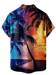 เสื้อฮาวายผ้าคอตตอนผสมโพลีเอสเตอร์ ระบายอากาศได้ดี เหมาะสำหรับชายหาดและกิจกรรมกลางแจ้ง เสื้อยืดฤดูร้อนสำหรับผู้ชาย - Product Image 2