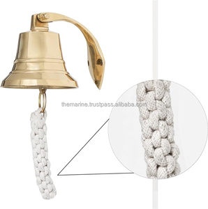 Cloche de bateau en laiton poli brillant de qualité supérieure intérieur/extérieur tenture murale nautique décorative décoration de la maison cloche d'écran en soie - Product Image 5