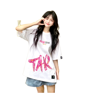 T-shirt de style urbain écologique oversize unisexe à imprimé unique, respirant, grande taille, vêtements pour hommes et femmes - Product Image 1