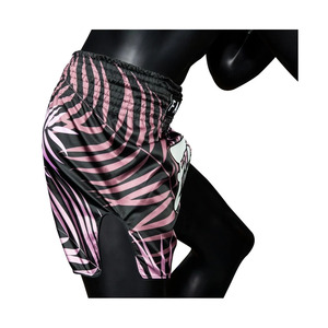 Geometric Satin Muay Thai Shorts <b>Professional</b> Kickboxing Training Trunks High Elastic Waistband Lightweight Gym Apparel - Product Image 2