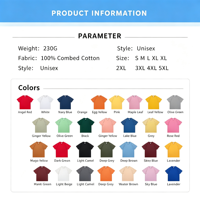 T-shirts en coton 100% de taille US, 230g, design uni décontracté, t-shirt oversize, taille plus, impression personnalisée du logo, vente en gros de t-shirts