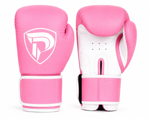 Guantes de Boxeo Profesionales Portátiles Dumela International, Color Rosa y Blanco, Cuero Genuino, Personalizados, Alta Calidad, Entrenamiento Vertical - Product Image 1