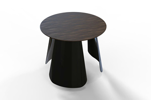 Table basse ronde moderne de luxe avec base sculpturale artistique noire pour les espaces d'hôtel et de maison - Product Image 5