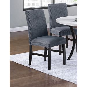 Set di 2 Sedie da Pranzo Moderne in Velluto a Coste Grigio Scuro con Seduta e Schienale Imbottiti, Arredamento per Cucina e Sala da Pranzo - Product Image 1