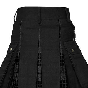 Falda escocesa de lana de tartán negro elegante con patrones de cuadros clásicos a medida para una elegancia atemporal y versatilidad moderna - Product Image 6