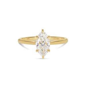 Bague de mariage classique en or massif 14 carats avec diamant de laboratoire taille marquise 2 carats, sertissage cathédrale 6 griffes, certifiée IGI - Product Image 1