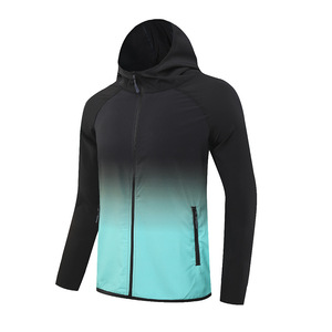 Men Women Hooded <b>Running</b> Windbreakers <b>Lightweight</b> Sports <b>Jackets</b> Spring Solid Fluorescent Long Sleeved Casual Zippered Quick Dry - Product Image 5