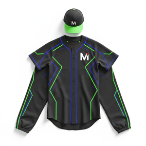 ชุดเบสบอลคุณภาพสูงแบบซับลิเมชั่น เสื้อทีมสั่งทำพิเศษ แบบติดกระดุมเต็มตัว เนื้อผ้าระบายอากาศได้ดี เหมาะสำหรับการแข่งขัน - Product Image 1