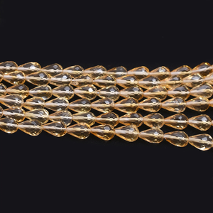 Perles de citrine naturelle facettées en forme de goutte, qualité AAA+, 5x8mm-7x10mm, pierres semi-précieuses pour la création de bijoux - Product Image 3