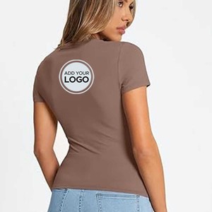 T-shirts en coton uni, t-shirts en coton tri-mélange pour hommes, t-shirts brodés extensibles à col rond pour femmes, t-shirt Bella Canvas pour femmes - Product Image 5