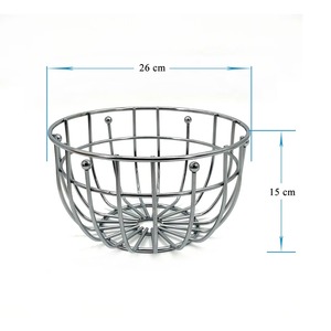 Silver Finished Metal Fruit <b>Basket</b> Kitchenware Fruit <b>Storage</b> Wired <b>Basket</b> Best Design Handmade Fruit <b>Storage</b> <b>Basket</b> - Product Image 6