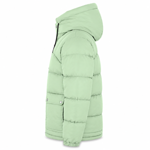 Blouson d'hiver matelassé de qualité supérieure, imperméable, en nylon, avec rembourrage thermique, capuche fixe et fermeture à boutons-pression, pour l'extérieur - Product Image 2