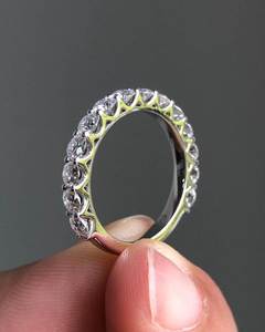Anillo de Diamantes Cultivados en Laboratorio, Chapado en Oro de 18k, de Lujo, Unisex, Corte VVS, Anillo de Boda, Anillos de Eternidad, Anillo de Compromiso con Corte en U - Product Image 3