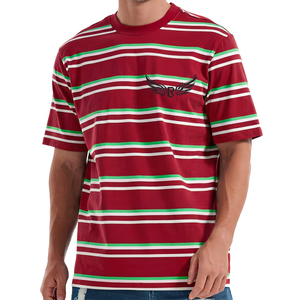 T-shirt à manches courtes pour homme, bleu, vert, blanc, col rond, coupe classique, imprimé, en coton - Product Image 4