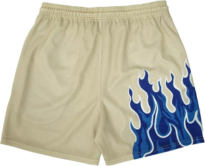 NEW OEM Custom Casual 100% Polyester Workout Running Sweat Gym Basketball Double <b>Layer</b> Mesh Elastic Waist Shorts for Men - Product Image 2