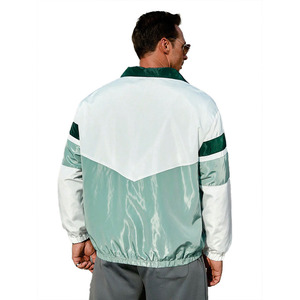 Custom Color Block Woven Nylon Reversible Waterproof Softshell <b>Running</b> Sport Zip up <b>Men's</b> Windbreaker <b>Jackets</b> Coat With Collar - Product Image 2