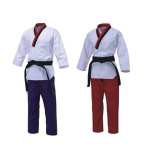 Uniforme de Taekwondo, Camiseta Blanca, Pantalones Rojos, Cinturón Negro, Unisex, Poliéster/Algodón, Duradero, Transpirable, Ropa de Entrenamiento, Talla Adulto, Color - Product Image 3