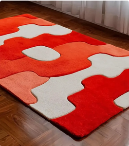 Tapis en laine faits main, tuftés à la main, multicolores, motifs modernes, taille et couleur personnalisables pour la maison, le bureau ou le salon. - Product Image 2