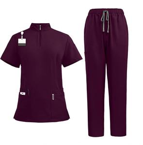 Medical Nurse Scrubs Uniform Women Scrub Shirt Pants Sets with Pockets and V-neck Hospital Use - Product Image 3