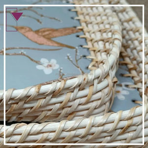 Plateau en rotin à motif personnalisé de haute qualité avec plateau de service en acrylique en bois imprimé en émail nacré pour la décoration de la maison pour le Ramadan - Product Image 5