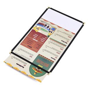 Cubierta de Menú Negra de un Solo Volumen, 1 Página, 8.5x14 Pulgadas, Diseño Elegante - Product Image 3