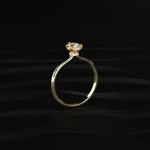 Bague en forme de poire avec halo caché, bague de mariage pour femme, look magnifique, acheter directement auprès d'un fournisseur indien de confiance - Product Image 3