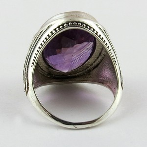 Anillos de Plata de Ley 925 con Amatista Púrpura Ovalada, Joyería de Plata con un Toque de Corazón, Plata de Ley 925 con Piedras Preciosas - Product Image 2