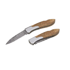 Couteau de poche de camping Burraq en acier Damas fait main, avec étui en cuir, longueur totale de 7 pouces, lame de qualité industrielle/DIY grade 1 - Product Image 3