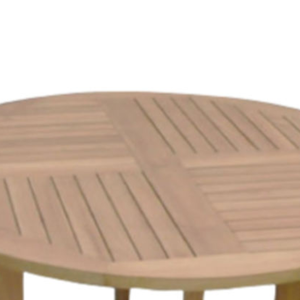 This <b>round</b> teak garden pedestal <b>table</b> features a distinctive four-section slatted tabletop pattern. - Product Image 2
