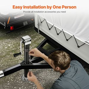 Martinetto a cavalletto per rimorchi con capacità di carico dinamica di 5000 libbre, maniglia verticale da 15 pollici e piedino rettangolare per rimorchi da carico e utility - Product Image 5