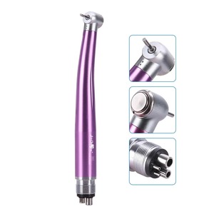 ไฟเบอร์ออปติก LED สำหรับทันตกรรม พร้อมเครื่องกำเนิดไฟฟ้าในตัว / ไม่มีไฟ LED หัวกรอความเร็วสูงแบบกดปุ่ม 4/2 รู ใช้ลม  หัวกรอทันตกรรมความเร็วสูง - Product Image 2