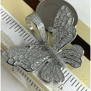 Pendentif charme papillon en argent sterling 925 avec moissanite taille brillant rond, style hip-hop, cadeau unisexe - Product Image 6