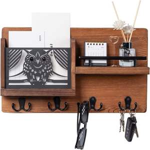 Vente directe d'usine - Porte-clés et organiseur de courrier en bambou pour mur, multicolores, porte-clés mural en bambou pour entrée - Product Image 1