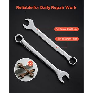 Set di chiavi combinate da 42 pezzi SAE e metriche, a 12 punte con anello a bussola e a 15 gradi angolate, misura 19mm, modello numero Spanners Roll - Product Image 5
